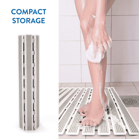 Tatkraft Bond Beige Alfombrilla Antideslizante para Bañera, Ducha o Baño, Hecha de PVC con 126 Ventosas, 62 x 40 cm