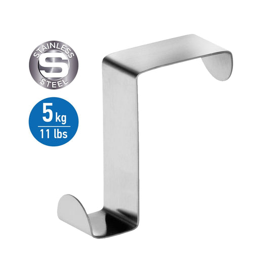 Tatkraft Seger Ganchos para Puertas de Armario o de Habitación (Set de 6), Hasta 5 kg, Acero Inoxidable
