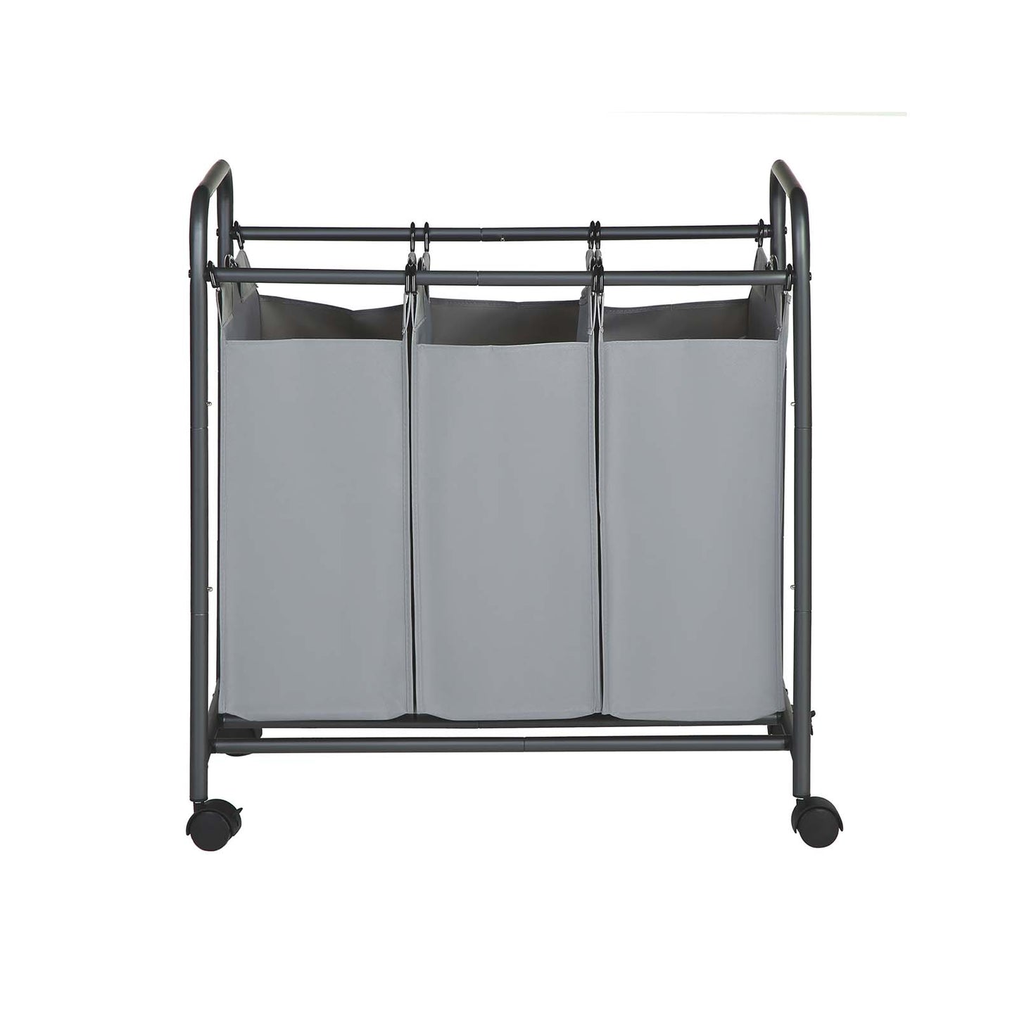 Cesto para Ropa Sucia, 132 L, con 3 Compartimientos, Mueble Ropa Sucia, con Ruedas, Bolsa de Colada Extraíble, Gris, SONGMICS, 2