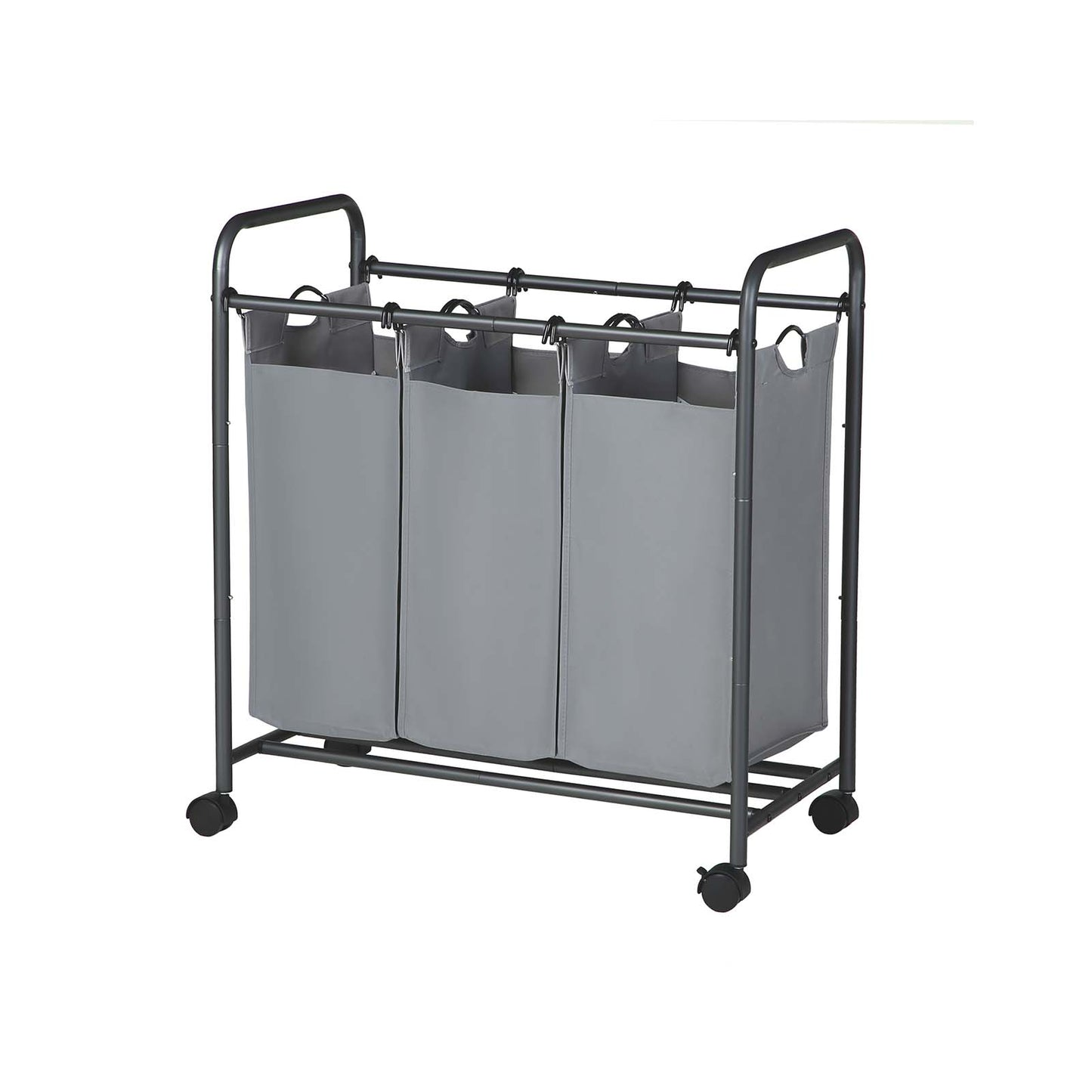 Cesto para Ropa Sucia, 132 L, con 3 Compartimientos, Mueble Ropa Sucia, con Ruedas, Bolsa de Colada Extraíble, Gris, SONGMICS, 3