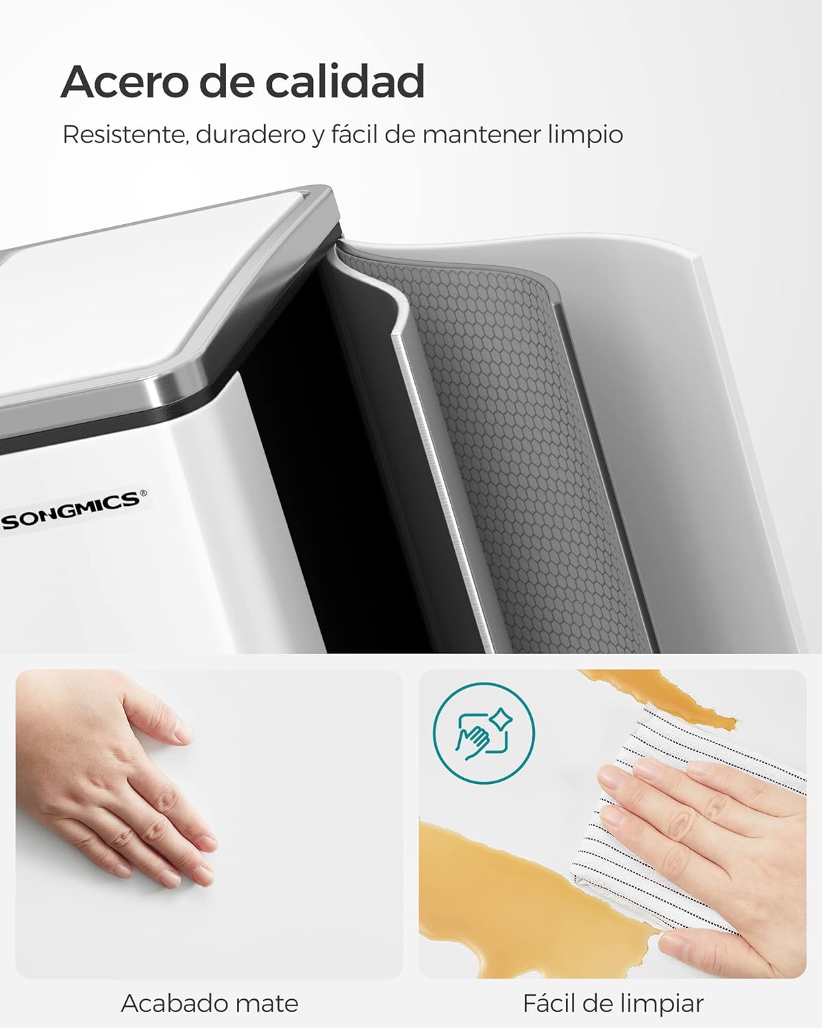 Songmics Cubo de Basura para Reciclaje, 3 x 18L