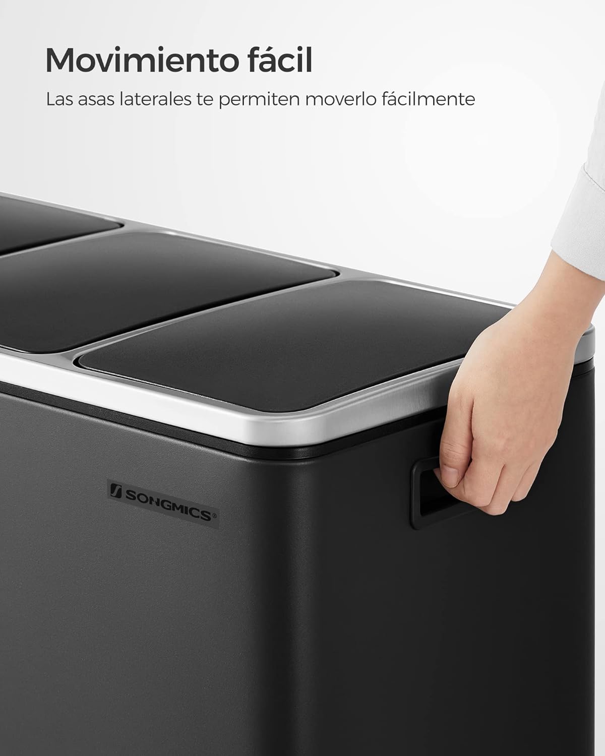 Songmics Cubo de Basura de Cocina con Sistema de Separación (3 x 18 L)