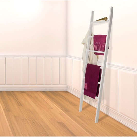 Toalleros de pie AXEL, Toallero baño, soporte para toallas, Toallero, 5 niveles, superficie de almacenamiento, blanco, ARIT, 2