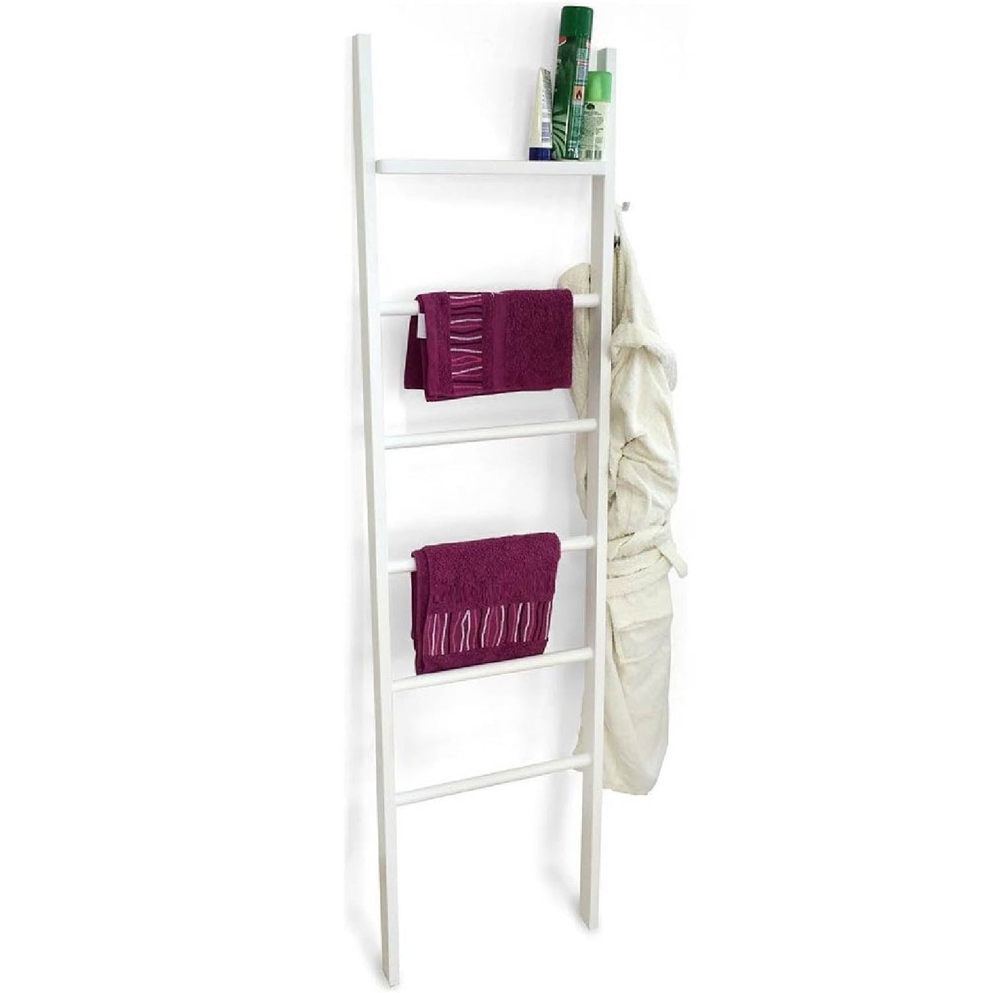 Toalleros de pie AXEL, Toallero baño, soporte para toallas, Toallero, 5 niveles, superficie de almacenamiento, blanco, ARIT, 3
