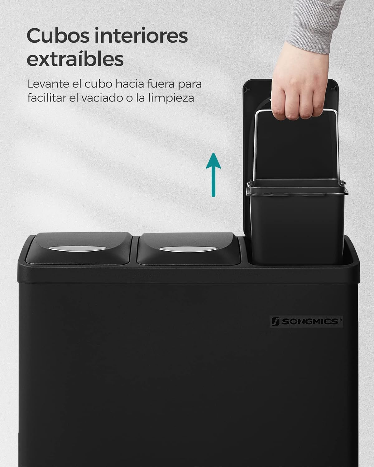 Songmics Cubo de Basura de Cocina 3 en 1 (24 Litros)