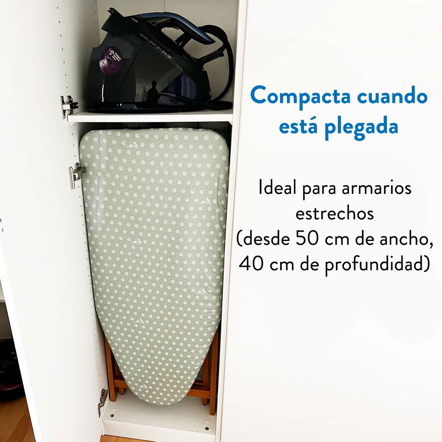 Tabla de planchar, Tabla de planchar de madera maciza de haya Ancho 45 cm con ruedas Cerezo, ARIT STIROLIGHT