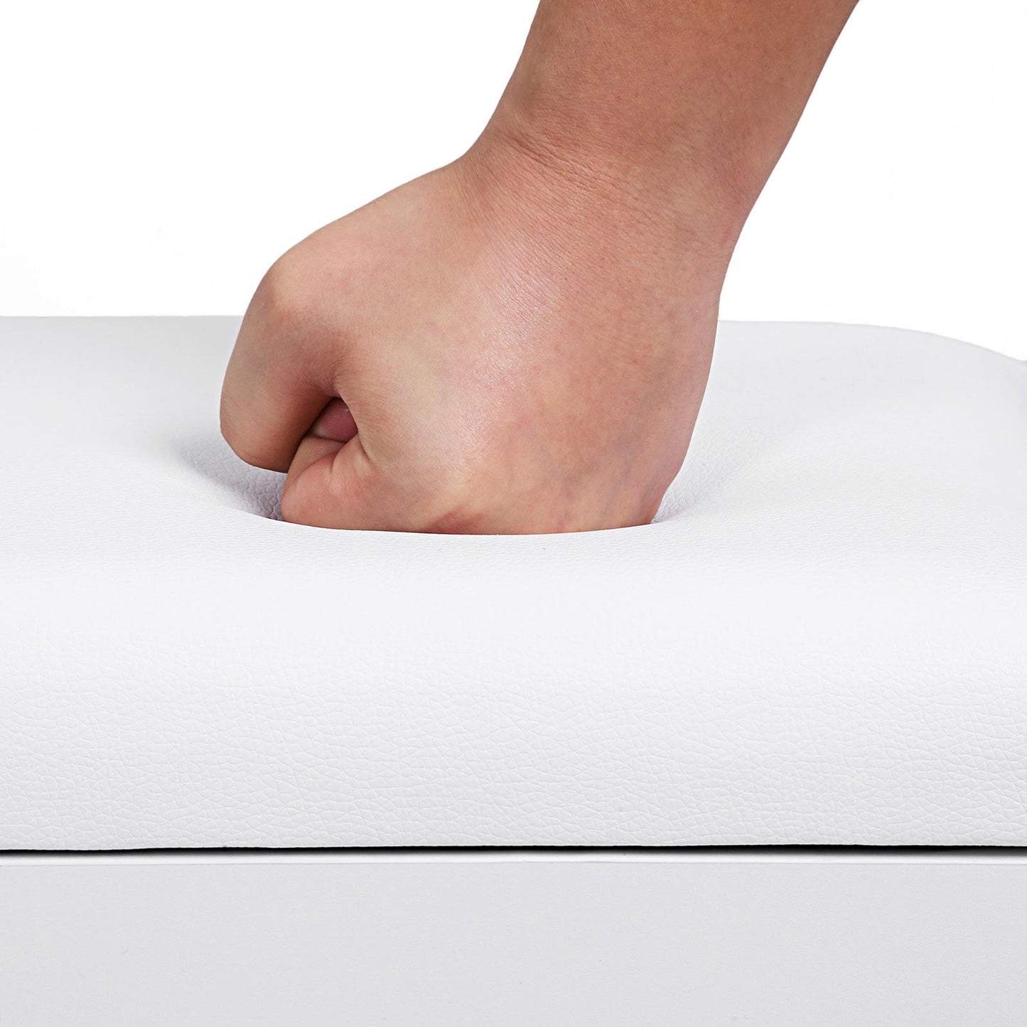 Banco Zapatero, Banco Zapatero Recibidor, con Acolchado, Capacidad 150 kg, 2 estantes y 1 compartimiento con tapa, Blanca, VASAGLE, 7