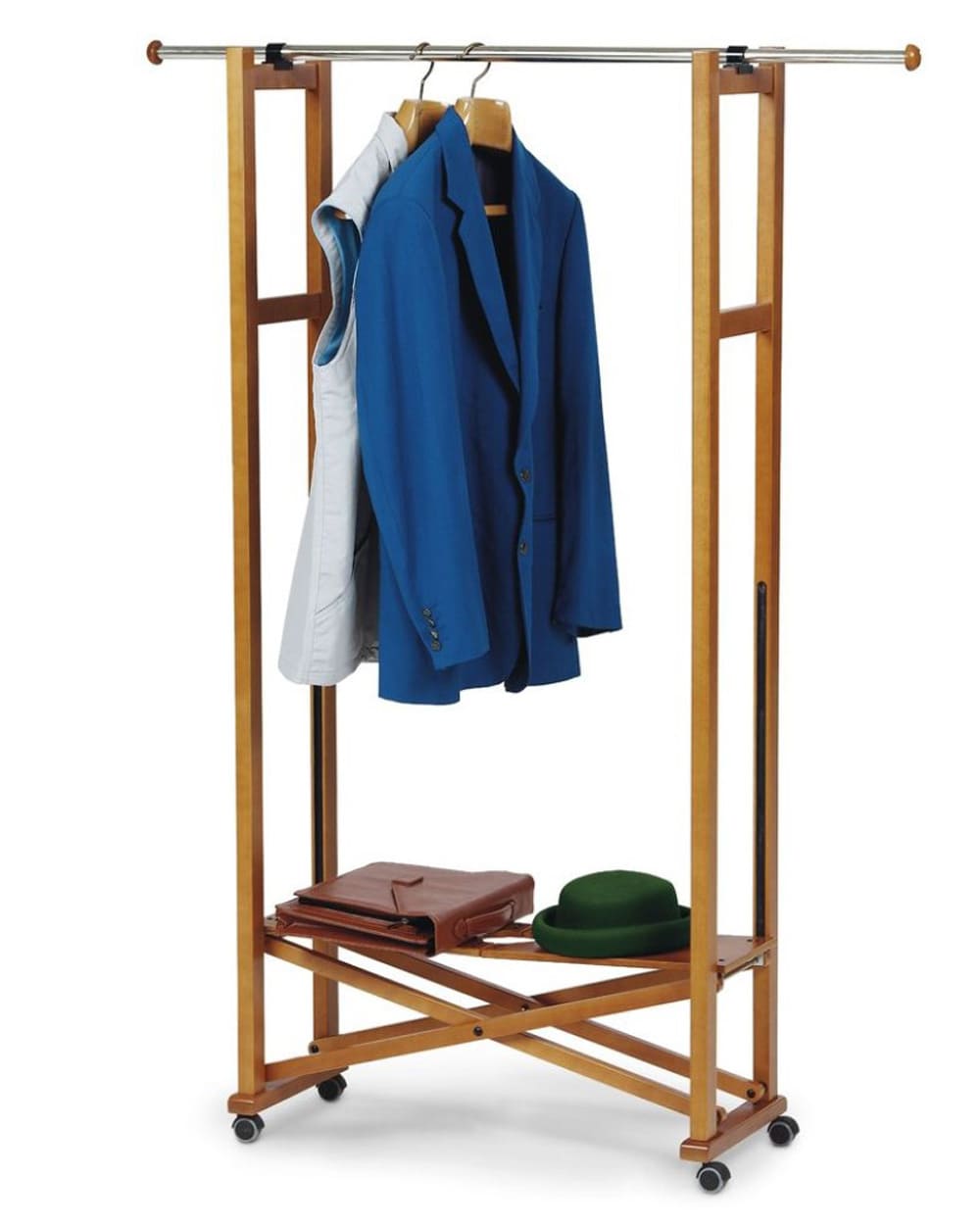 Burro Ropa Madera, Armario, Perchero Plegable, Barra Extensible, ARIT Elios 10