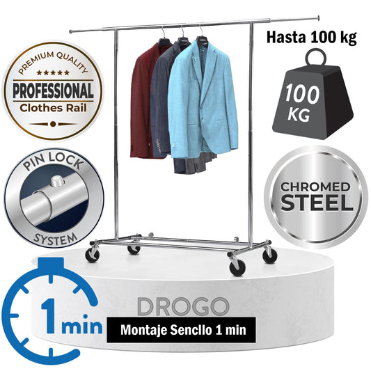 Burro Ropa, Perchero Burro Profesional, Burro Ropa Resistente, Tatkraft Drogo, 1