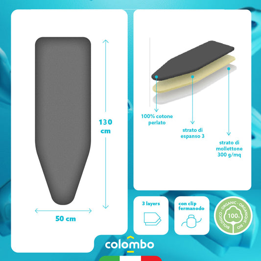 Colombo Perlate L - Fundas tablas de planchar, 130x50 cm