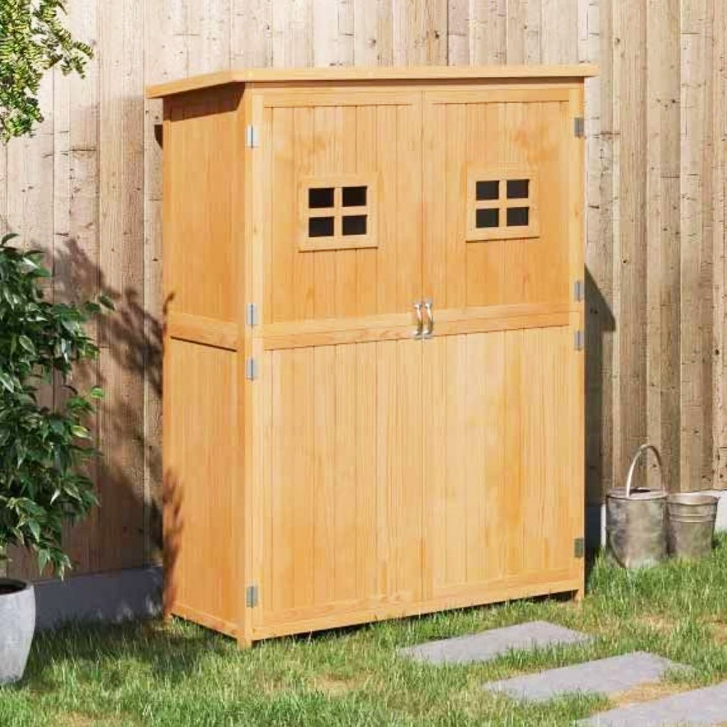 Cobertizo jardin, Caleta garden, Cabanas de madera, Cobertizo exterior, com Estates Double Puerta Ventanas Outsunny, 10