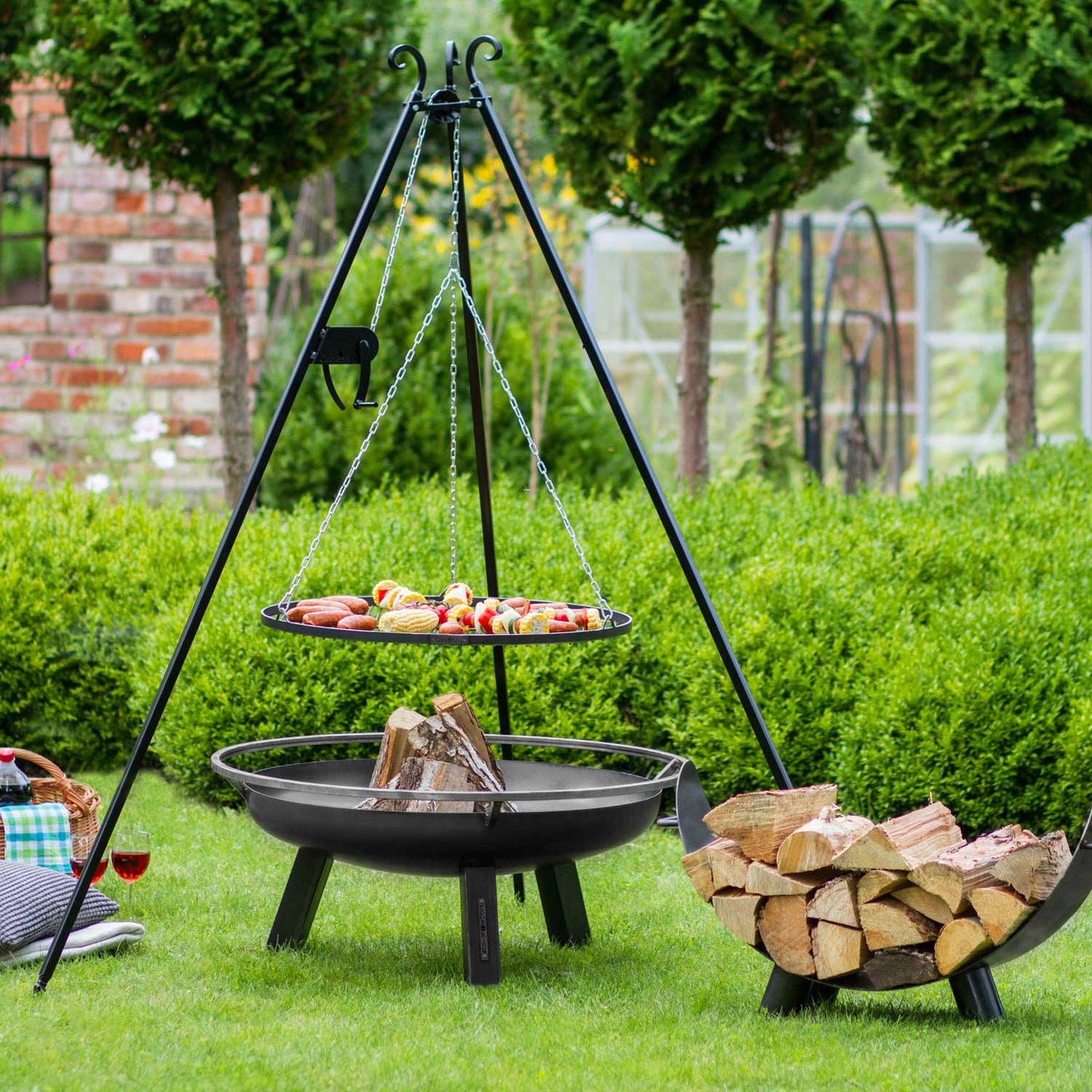 Cook King - Parrilla giratoria 180 cm - Parrilla de acero crudo + manivela - Diá. 50 cm | 60 cm | 70 cm | 80 cm, 4