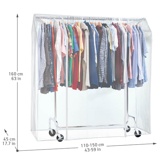 Burro Ropa Resistente con Funda impermeable, Perchero con Ruedas, carga 130 kg, , acero cromado, Tatkraft Didrik & Schild