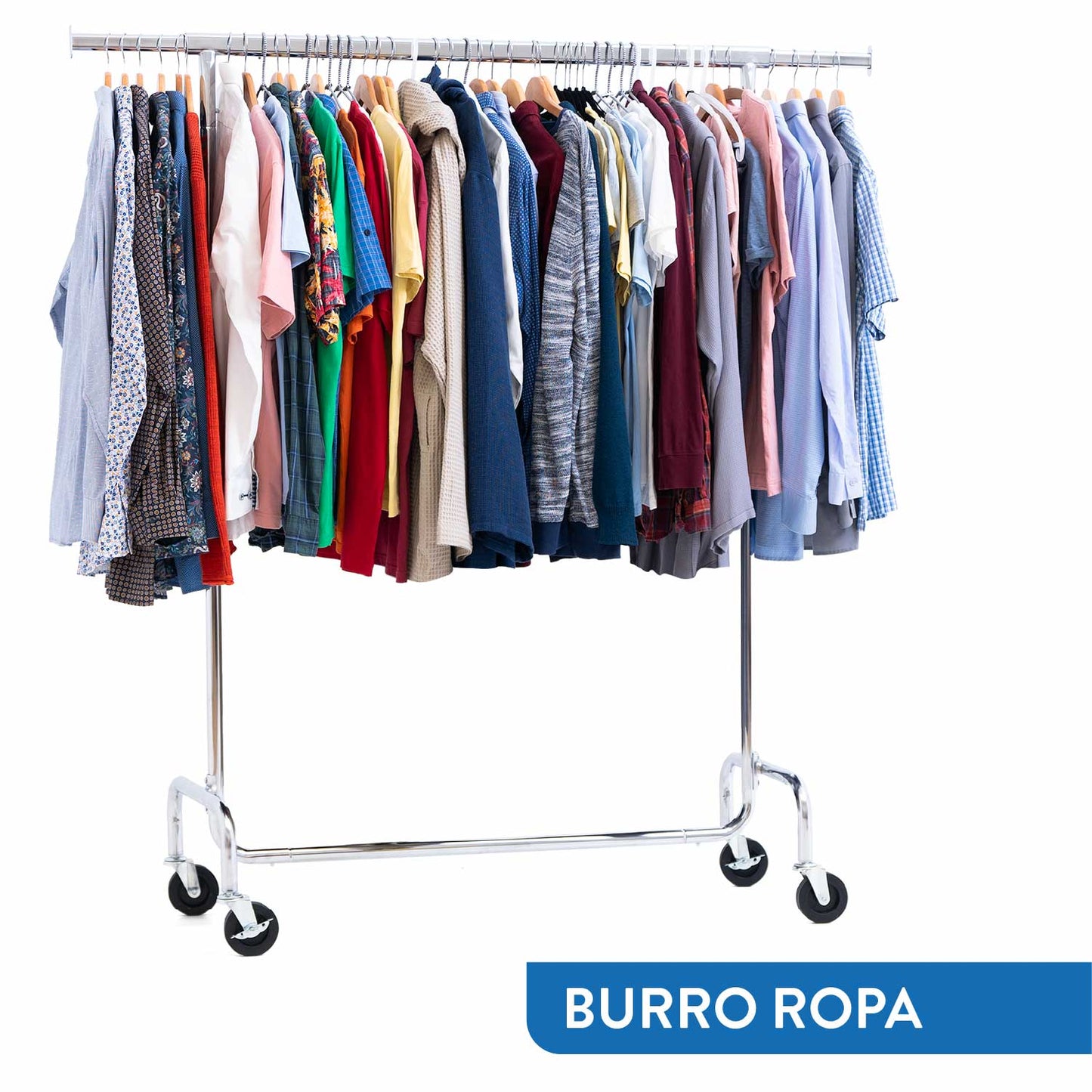 Burro Ropa Resistente con Funda impermeable, Perchero con Ruedas, carga 130 kg, acero cromado, Tatkraft Didrik & Schild, 3