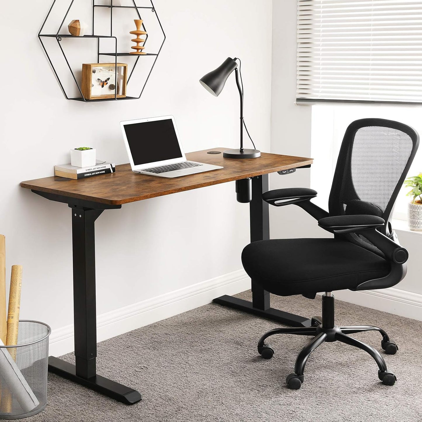 Escritorio elevable, Mesa regulable en altura, Eléctrico, 60x120x(73-114) cm, Estructura Escritorio con Motor, SONGMICS, 8