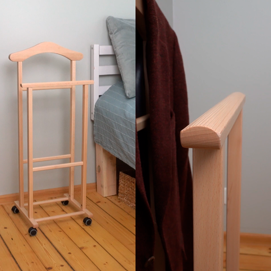 Galán de Noche, con Ruedas, Perchero Pie para Trajes, Soporte para Pantalones, ARIT ATRI, 2