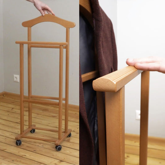 Galán de Noche, con Ruedas, Perchero Pie para Trajes, Soporte para Pantalones, ARIT ATRI, 2