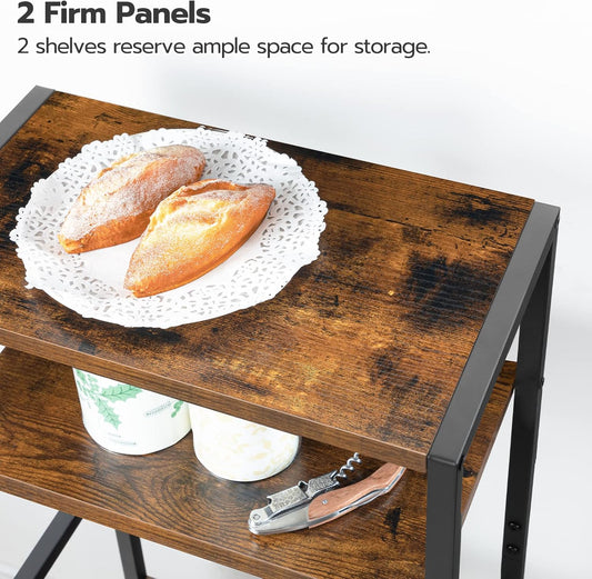 Botellero Vino, para hasta 16 Botellas, Botellero Bar, 5 Niveles, Soporte copas, Estructura de metal, Marrón y Negro, HOOBRO, 2