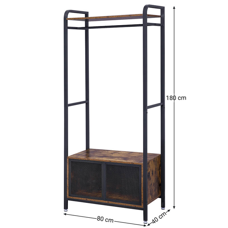 Armario Abierto, con Armario, Perchero, Perchero de pie, Perchero Zapatero, 80x40x180 cm, para Entrada, VASAGLE, 7
