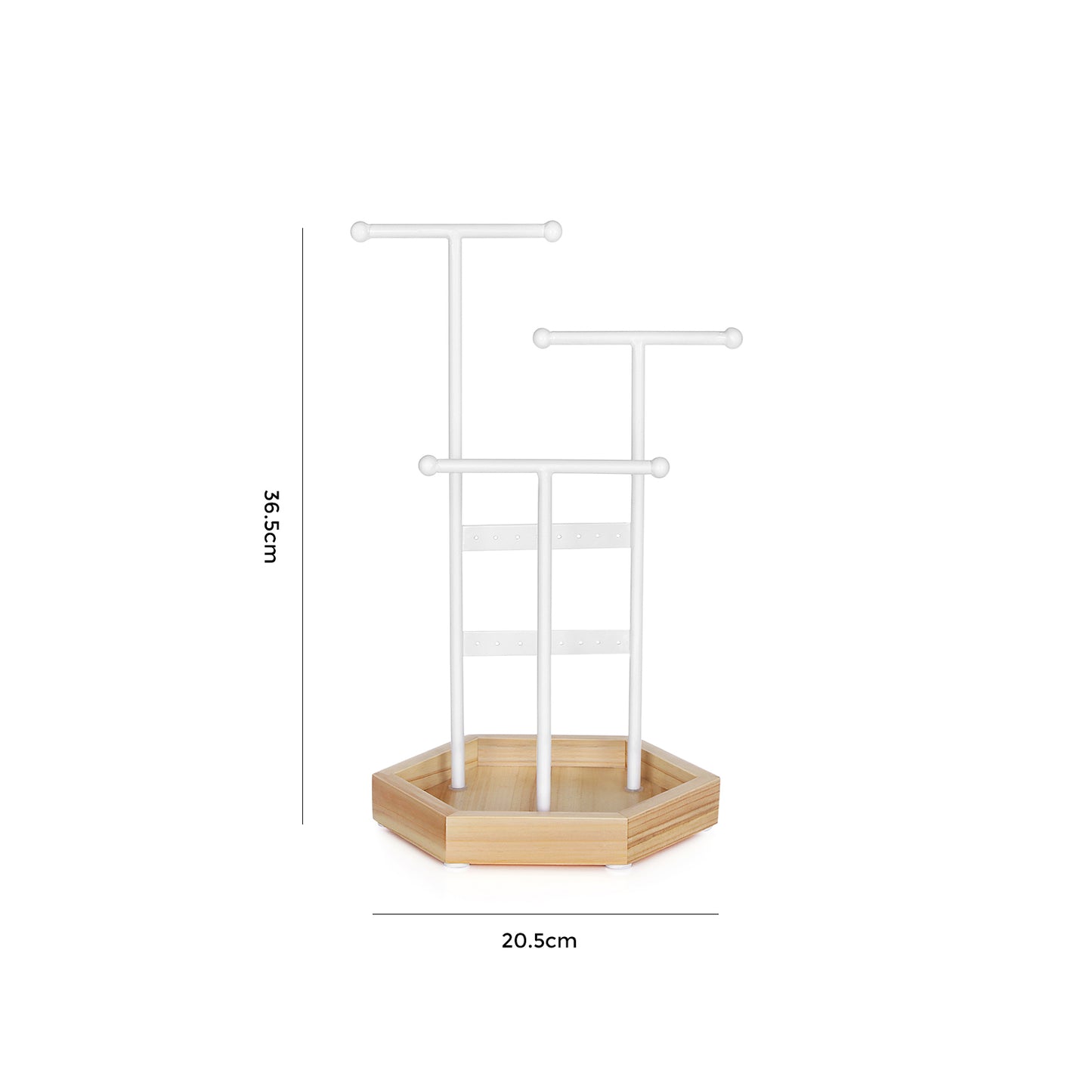 Joyero Organizador, Joyero, Soporte de Joyas, 4 Zonas Independientes, de Metal, Blanco y Natural, SONGMICS, 7