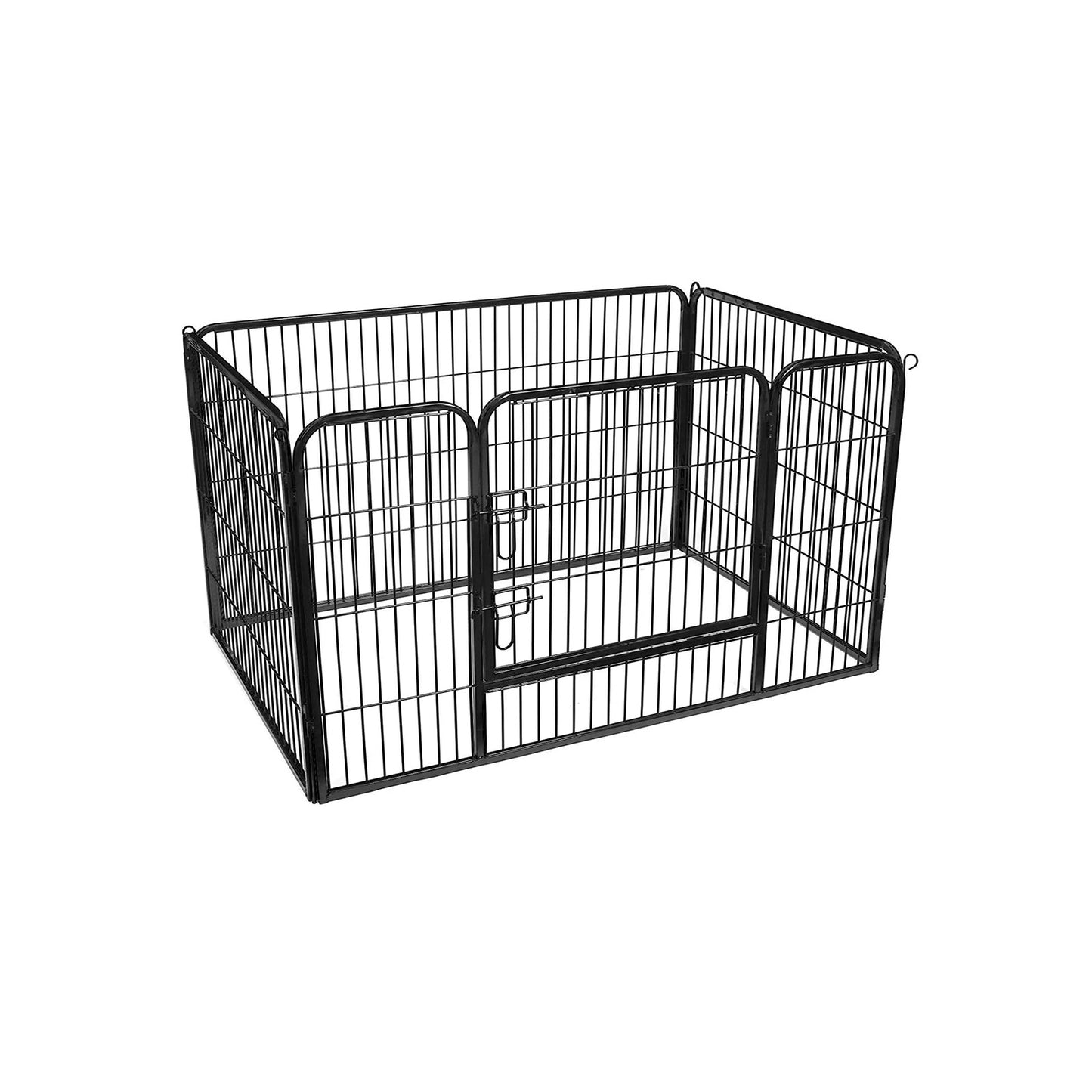 Parque para Perros, Jaula para Perros, Parque para Mascotas, Jaula perro Grande, con 2 Cerrojos Deslizantes Negro, Feandrea, 6