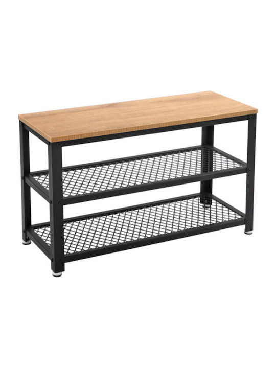 Zapatero Recibidor, Banco Zapatero, Zapatero, Zapatero Entrada, para 6 pares de metal, 2 pisos, Negro, VASAGLE, 5