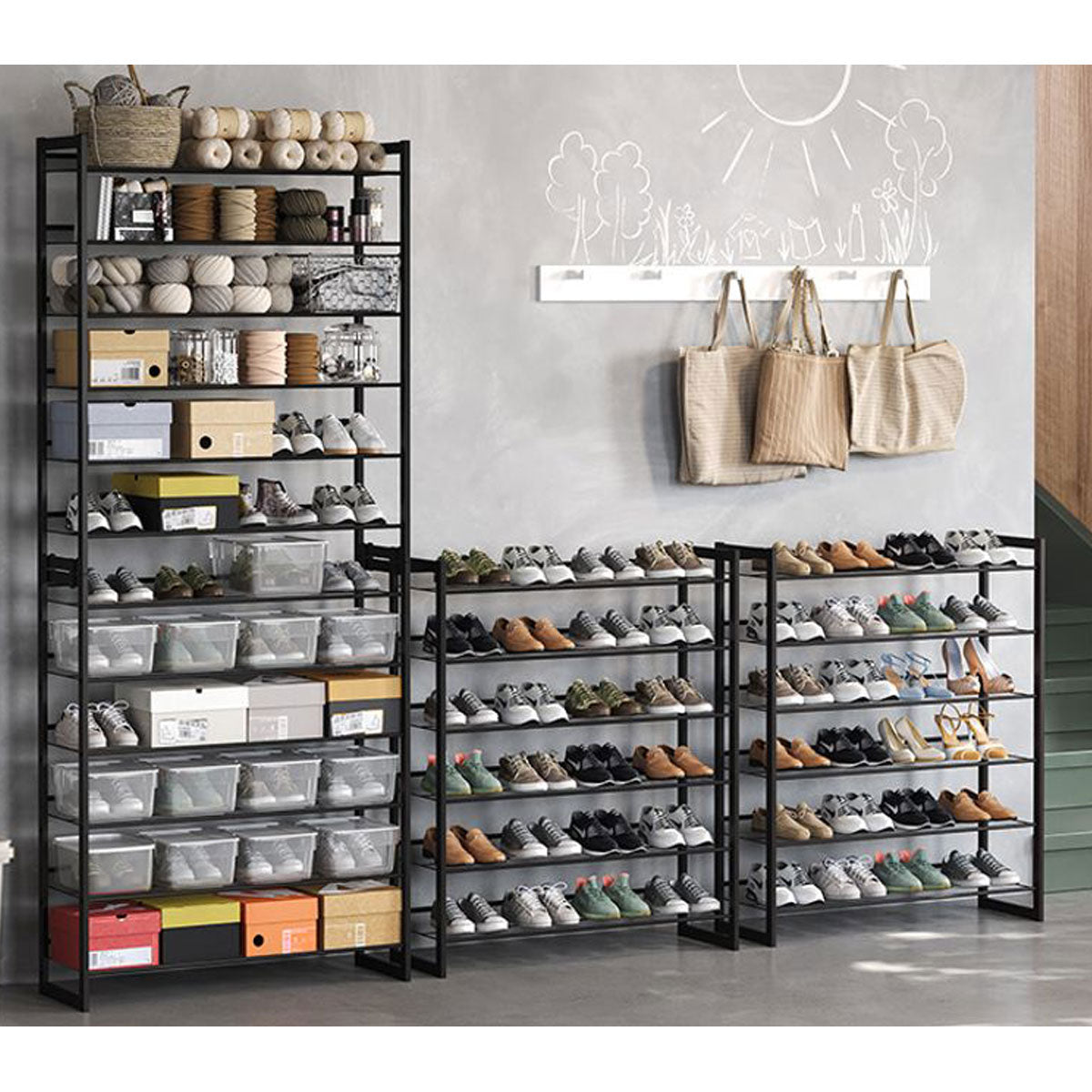 Zapatero Alto y Estrecho, 12 Niveles, hasta 60 Pares, Songmics