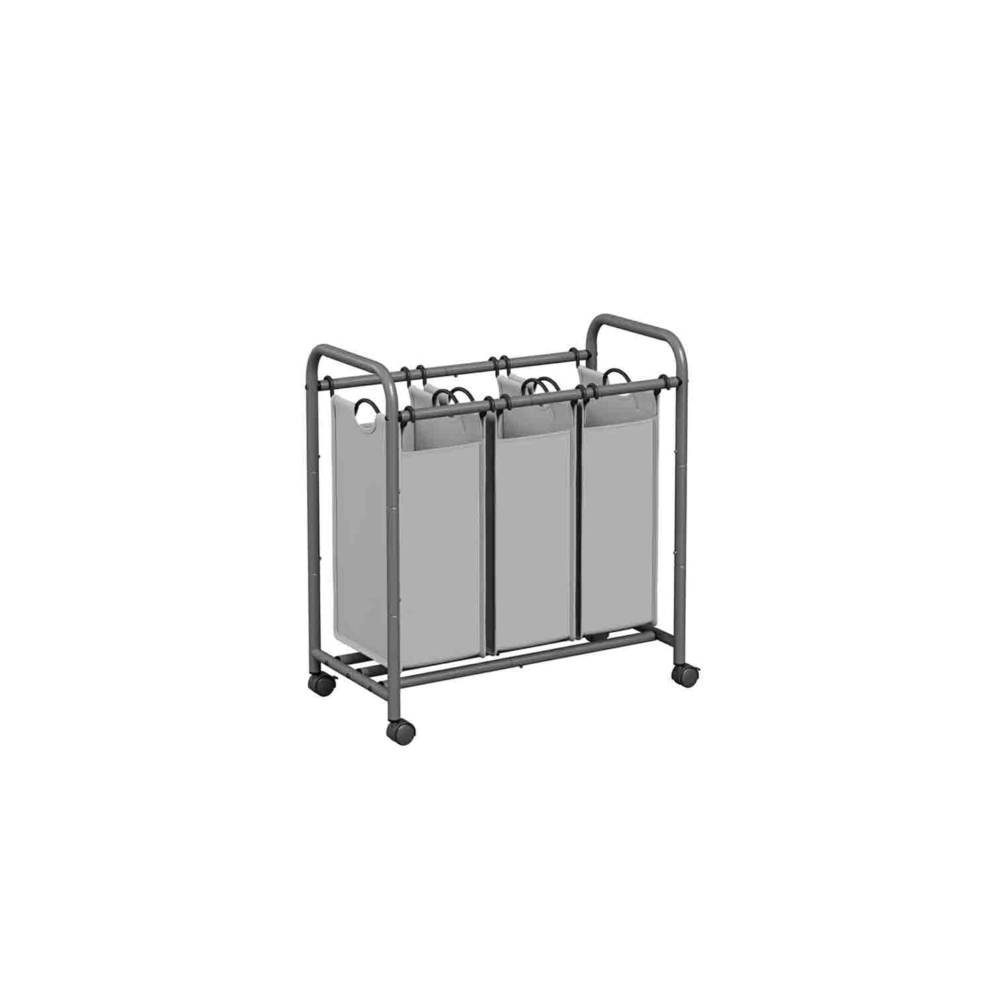 Cesto para Ropa Sucia, 132 L, con 3 Compartimientos, Mueble Ropa Sucia, con Ruedas, Bolsa de Colada Extraíble, Gris, SONGMICS, 9