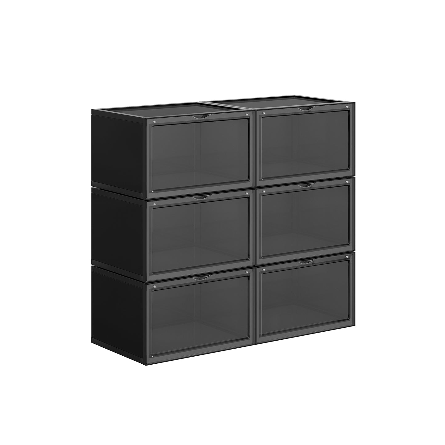Cajas para Zapatos, Juego de 6, cajas Organizador de Zapatos, Plegable y Apilable, hasta 46, Negr, SONGMICS, 2