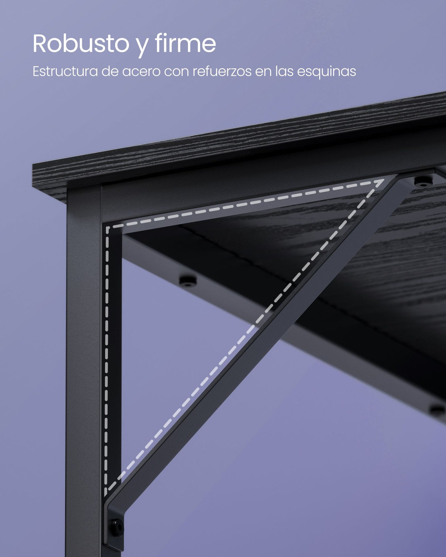 Escritorio Pequeño, Mesa Ordenador, Escritorio, Mesa Oficina, 60 x 120 x 76 cm, Estructura Metal, Negro, Vasagle, 6