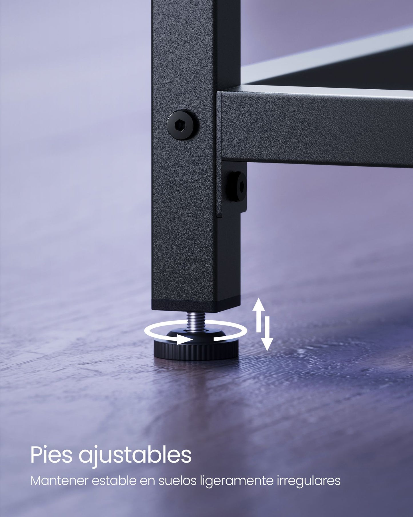 Escritorio Pequeño, Mesa Ordenador, Escritorio, Mesa Oficina, 60 x 120 x 76 cm, Estructura Metal, Negro, Vasagle, 7