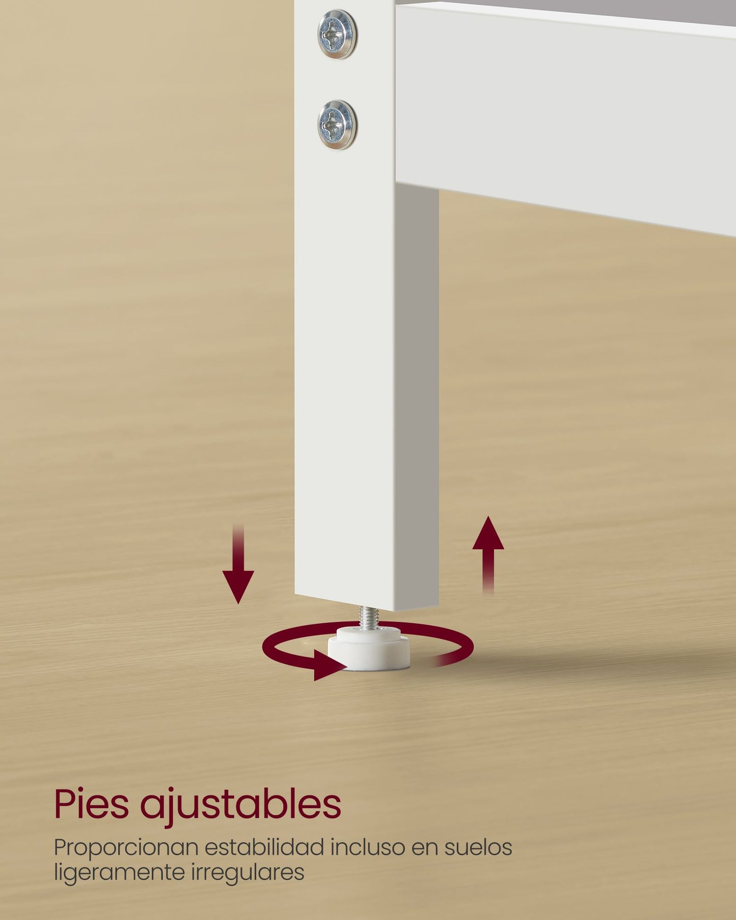 Escritorio, Mesa Ordenador, Escritorio con Estanteria, 2 Estante a la Izquierda o a la Derecha, Blanco, Vasagle, 5