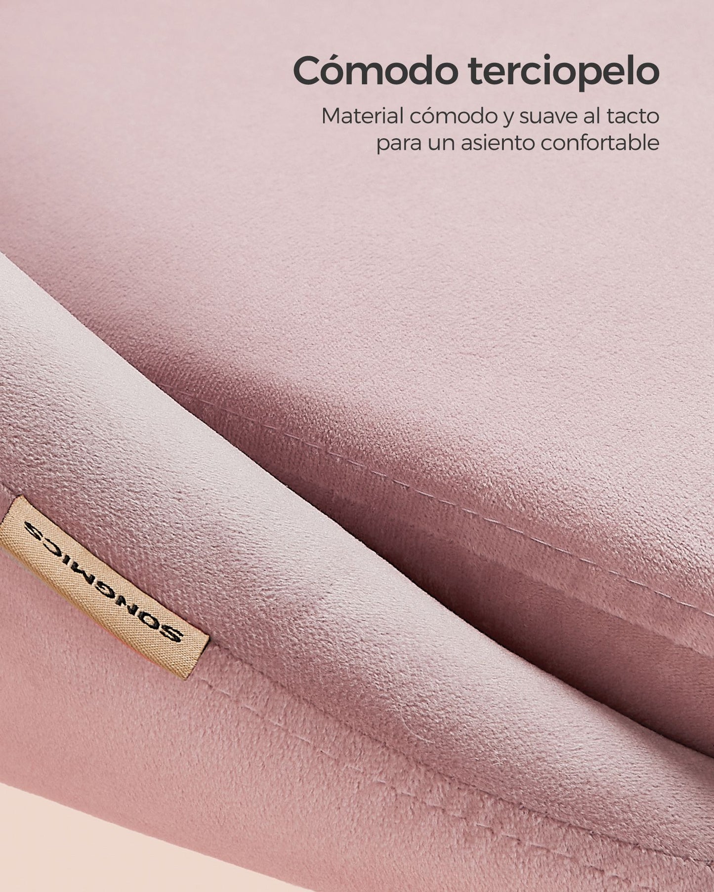 Silla Escritorio Ergonomica, Silla Escritorio, Silla Estudio, Silla Giratoria, Altura Ajustable, Rosa, Songmics, 5