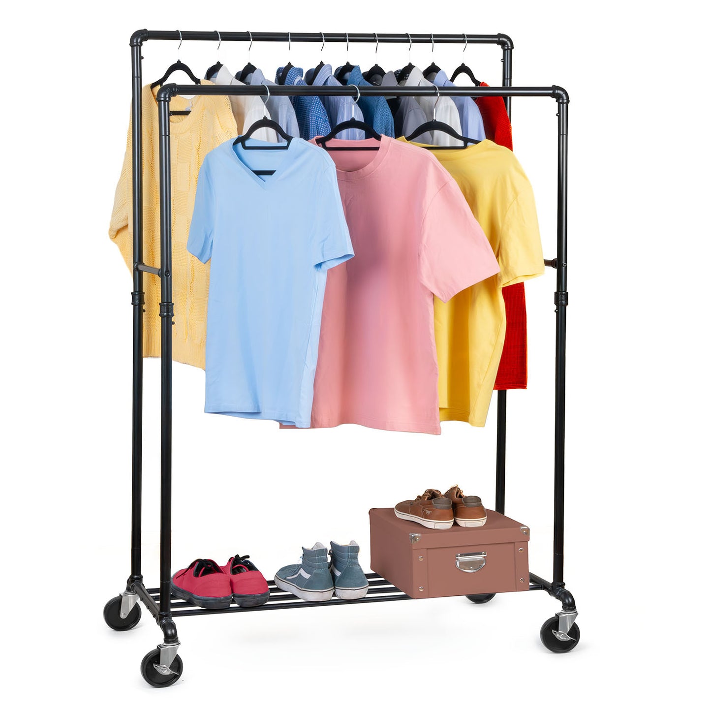 Tatkraft Pantera - Perchero, Burro de Ropa, Resistente, Hasta 110 kg, Perchero Burro, con ruedas