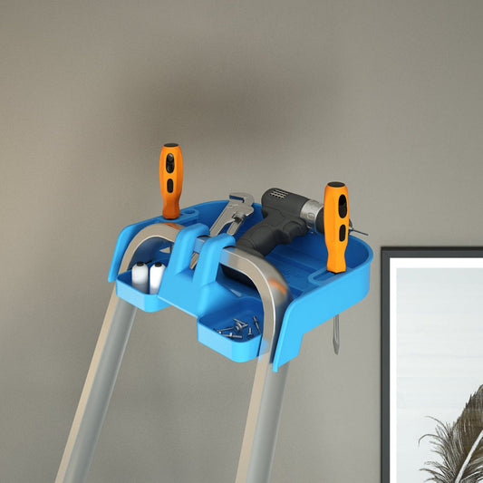 Escaleras de aluminio, Escalera 3 peldaños, peldaño extra grande 12cm, con bandeja de almacenamiento, carga 150 kg, Colombo ATLANTICA , 2