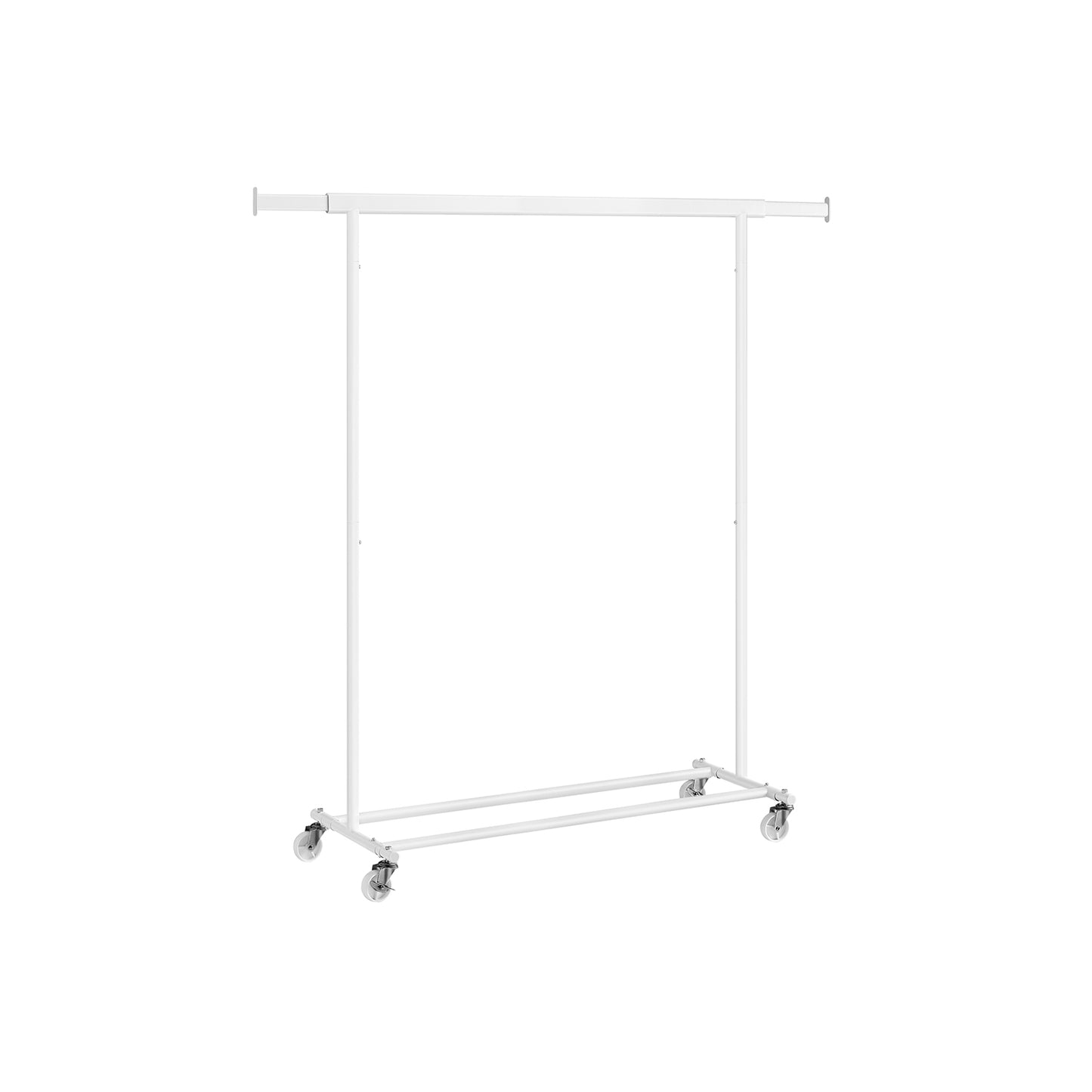 SONGMICS - Burro Ropa, Perchero con ruedas, Perchero Burro, Extensible con Carga Pesada, Carga Máx. de 90kg, Blanco, 2