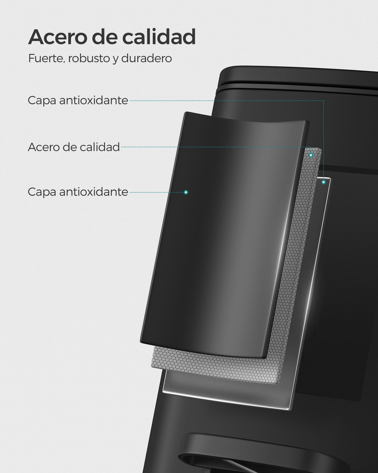 Cubo de Basura, de Baño, 8 L, Cubo basura cocina, con Pedal, para Espacios Pequeños, con Tapa de Cierre Suave, SONGMICS, 3