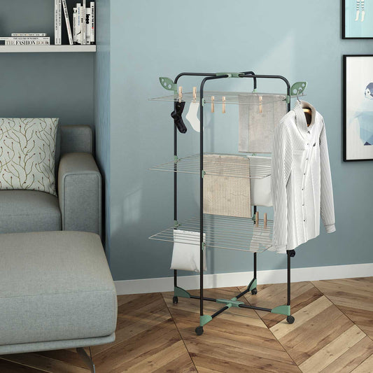 Colombo Alpina 30 - Tendedero de Ropa para Interior con Ruedas, 30m de Espacio de Secado, Hecho en Italia