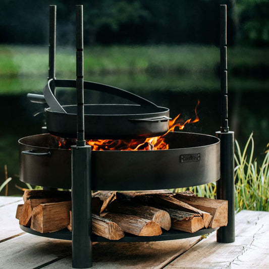 Sartén con asa para MONTANA X, acero natural, brasero | Diámetro 50 cm, Cook King, 1