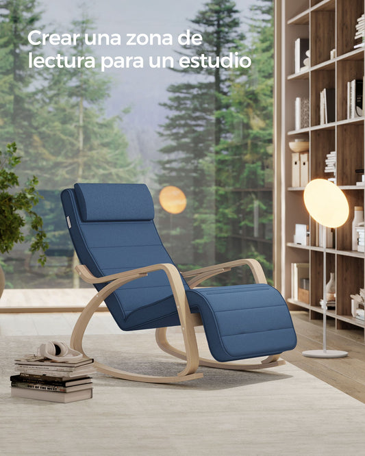 Mecedora, Silla Mecedora, Butaca mecedora, con Reposapiés Ajustable en 5 Posiciones , SONGMICS, 2