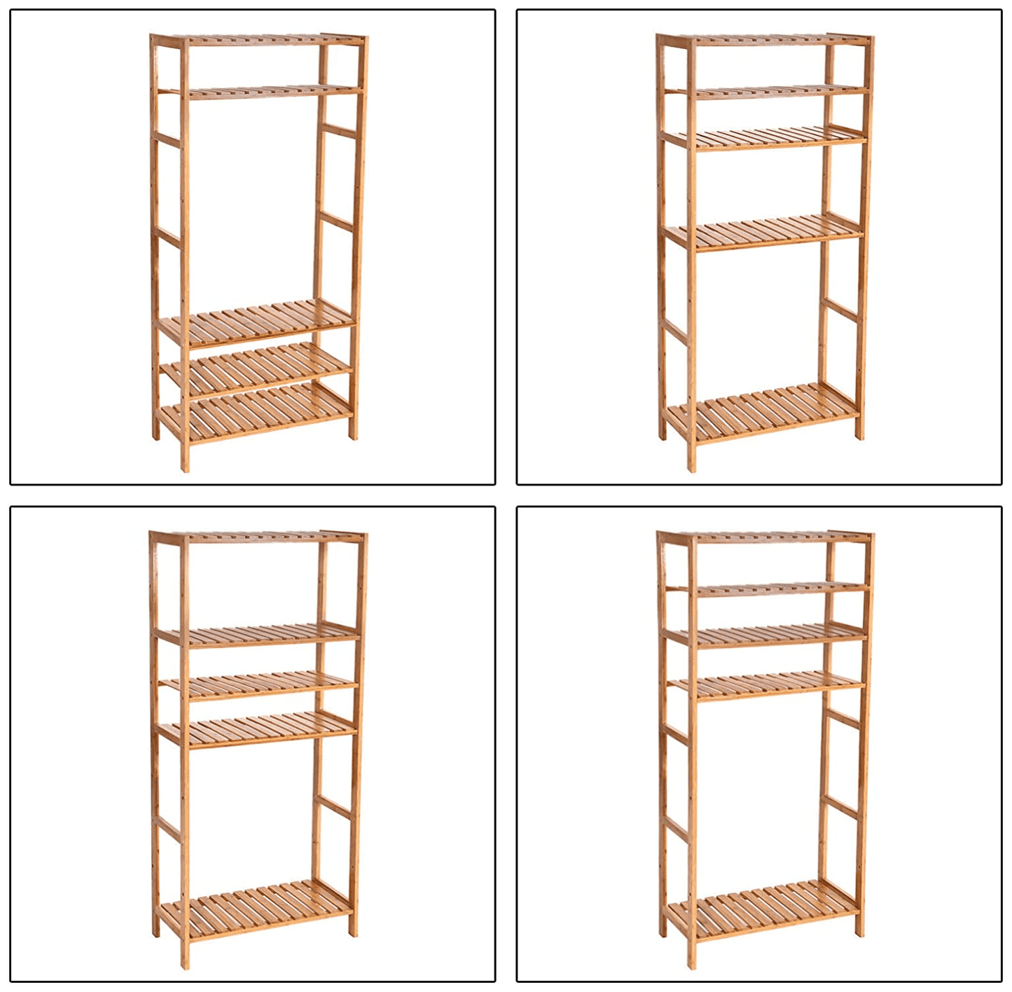 Estantería, 5 estantes, Bambú, Estanteria Madera, Estanteria libreria, 60x26x130 cm, Natural, SONGMICS, 4