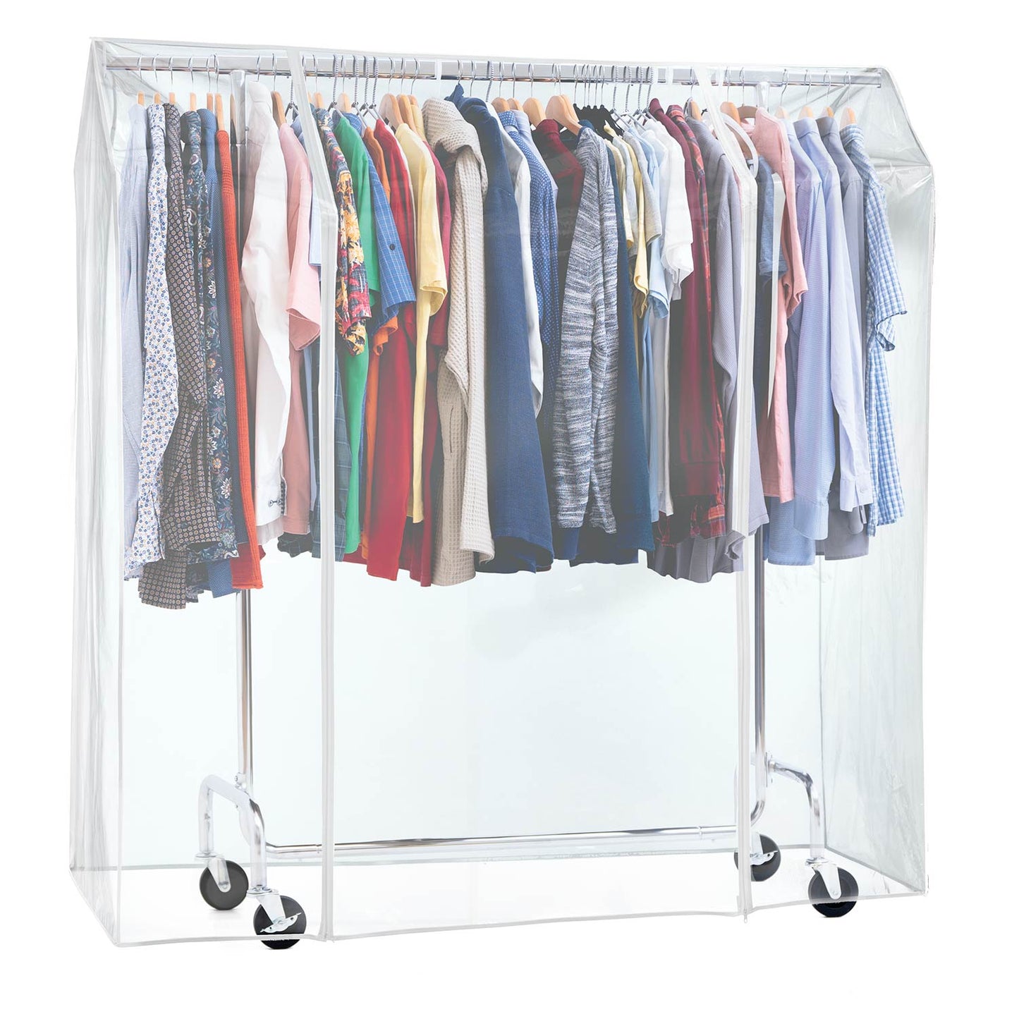 Funda para Burro de Ropa, Transparente, 155×60×160 cm, 2 cremalleras, impermeable, protección contra el polvo y los rayos UV, Tatkraft Schild, 1