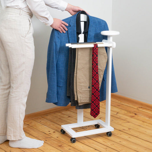 Galán de Noche, Galan de noche mueble, Galan de noche moderno, para dormitorio Antiguo, Madera, Blanco, Tatkraft Graf, 3