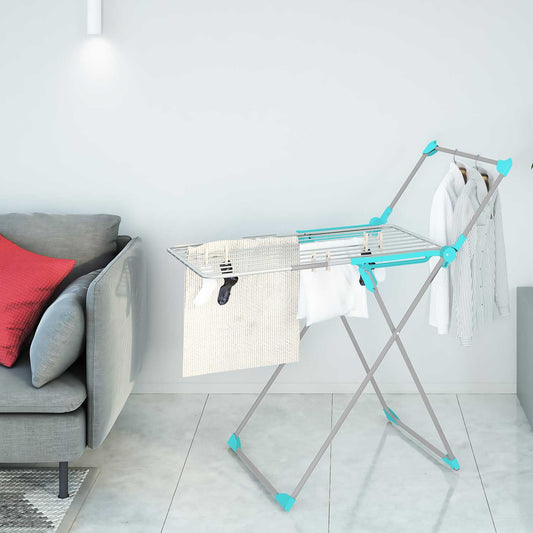 Tendedero Plegable, Tendedero para Interior, Resistente y Plegable y con Barra para Ropa, con Ruedas, Colombo Olympo, 2