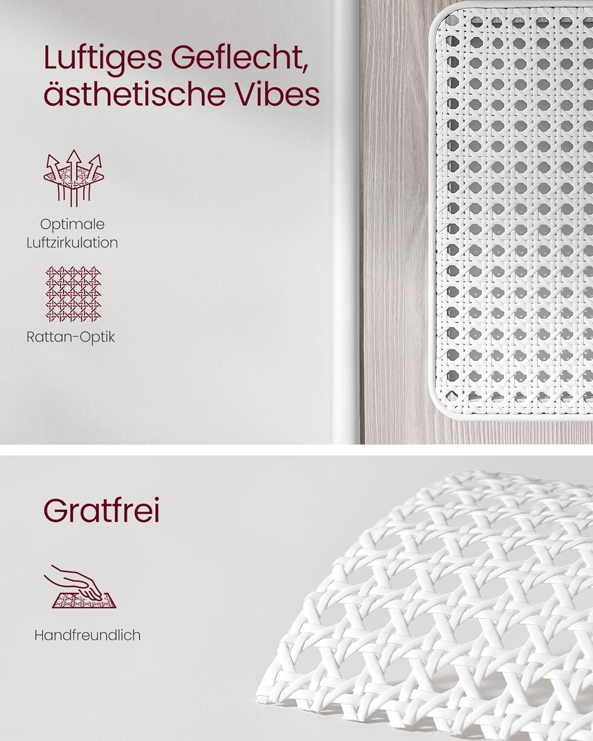 VASAGLE - Estanteria Esquinera, Estanteria Libreria, 5 niveles, Estante, con lados de polirratán, Beige Avena, 7