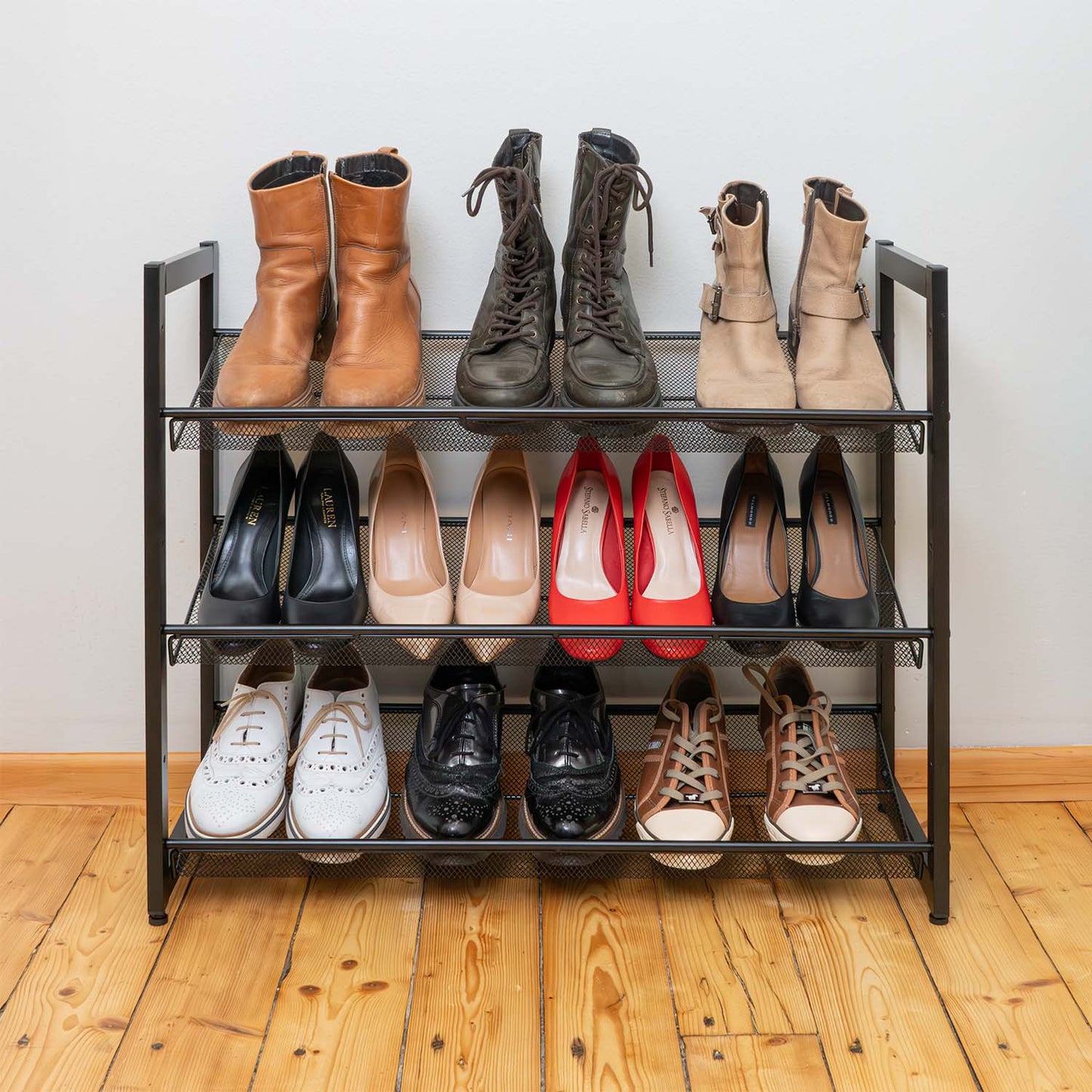 Zapatero, 3 Niveles, Zapatero alto y estrecho, Zapatero Metálico, Tatkraft Willis, 11