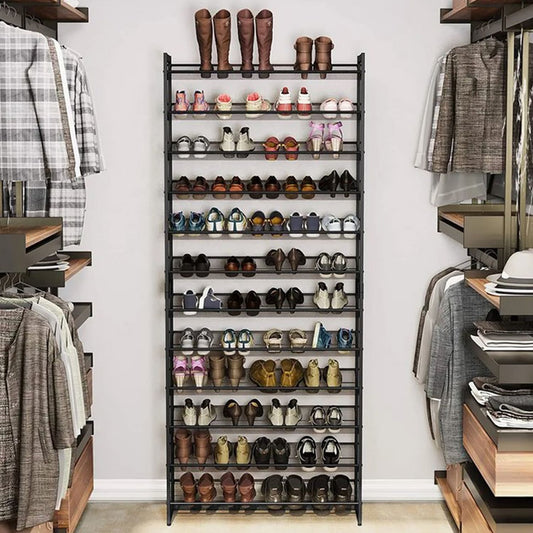 Zapatero, Zapatero Estanteria, de 12 Niveles, Juego de 2 Zapateros Apilables, Zapatero Alto y Estrecho, SONGMICS, 2