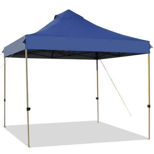 Pergola, Carpa plegable 3x3, Gazebo, Pergola Jardin, Alturas Ajustables, Toldo Portátil Impermeable, Azul, Costway, 1