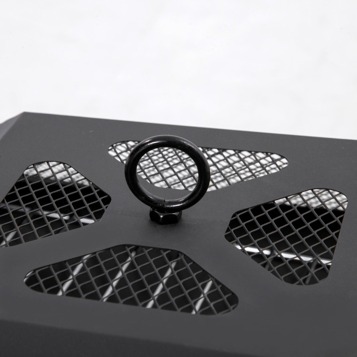 Brasero, Brasero Exterior, Pozo de Fuego, para Jardín, con Protector de Chispas y Atizador, para Terraza Camping Negro, Outsunny, 8