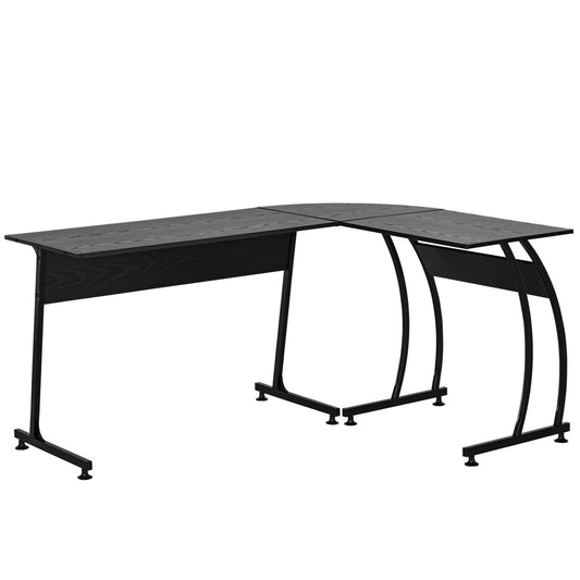 Escritorio Esquinero, Escritorio Ordenador, Mesa Oficina, Mesa escritorio, Mesa de Estudio, con Gran Espacio, Negro, HOMCOM, 1